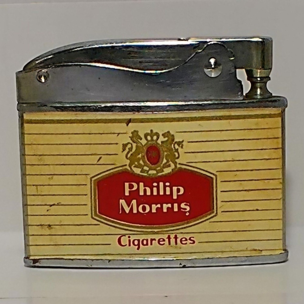 Vintage PHILIP MORRIS Cigarettes RYAN Japan Flat Advertising Pocket Lighter